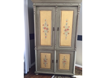 Beautiful Hand Painted Floral Armoire