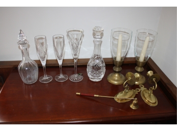 Waterford Crystal Decanter Brass Lot