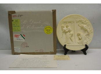 Vintage 1976 Ruggeri LaScala Grand Opera Tuscany Italy 3D Solid Alabaster Rigoletto Collector Plate