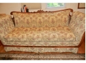 Duncan Phyfe Style Carved Mahogany Rolled Arm Sofa