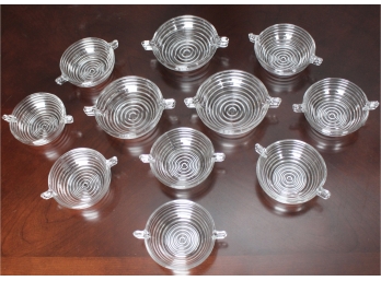 Anchor Hocking Manhattan Glass Soup Bowls And Berry Bowls With Handles