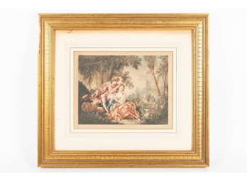 Romantic Print Of Lovers In The Woods