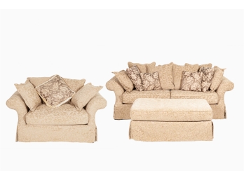 Bernhardt Furniture Beige Sofa & Armchair Set