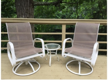 Outdoor Swivel Chairs And Table
