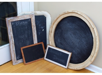 Group Chalkboards In Old Wood & Tin Frames
