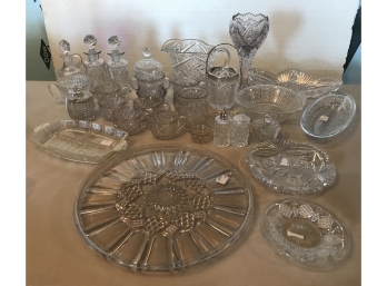 A Very Generous Lot Of Cut & Pressed Glass