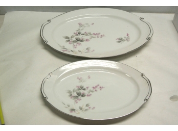 2 Vtg KYOTO 'Diana' Pattern Oval Porcelain Serving Platters