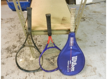 Three Tennis Racquets, Wilson, Prince, Jr Ace Pro
