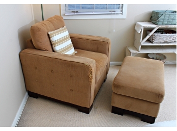 Club Chair & Matching Ottoman - AS-IS