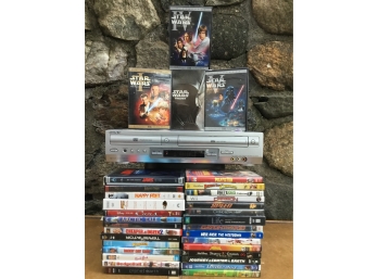 Sony DVD / VCR Combo And Assorted DVDs