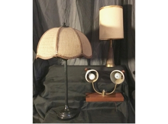 Three Vintage Table / Desk  Lamps