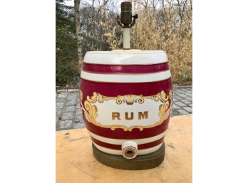 Vintage Ceramic Rum Barrel Lamp