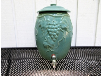 Vintage Molded Green Glazed Water Cooler