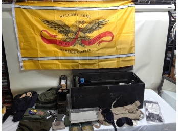Army Military Foot Locker Trunk And Contents