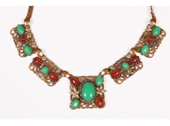 Hungarian Style Necklace With Cabochon Stones