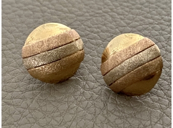 14K Tri-Color Gold Earrings