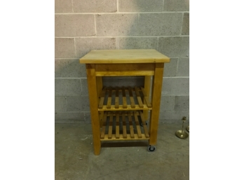 Small Blonde Wood Bakers Stand