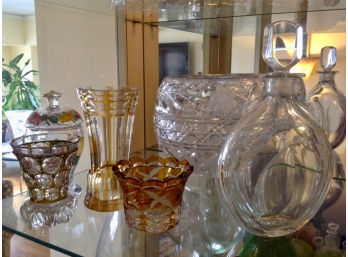 Orrefors Decanter, Vintage Bohemian Glass And More