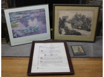Cissy Shuman Signed Etching, Reflections Of Monet Art Expo 1981 And More