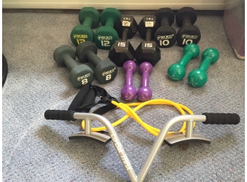 Pairs Of Hand Weights And Other Small Exercise Equipment