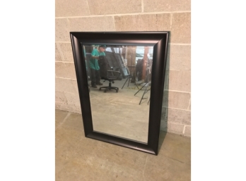 Large Black Painted Wood Framed Mirror