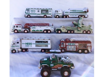 Group Of Eight Hess Toy Trucks