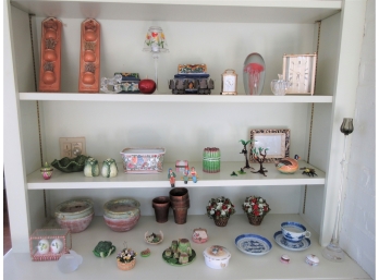 3 Shelves Of Quality Decoratives, Wedgewood, Crystal, Chinese