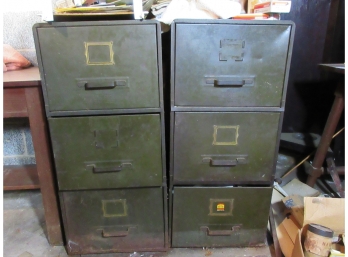 Pair Vintage File Cabinets