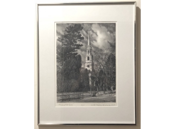 Signed And Numbered Lithograph By Walter DuBois Richards Limited Edition 'Church At Old Lyme'