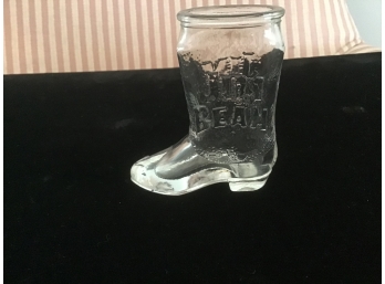 Jim Beam Glass Cowboy Boot Vintage Candy Container
