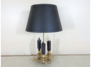 Unusual Antique Brass Candlestand Lamp