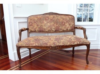 Tapestry Upholstered Open Arm Settee