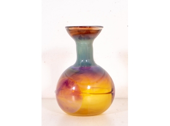 Peter Bramhall Signed Art Glass Vase