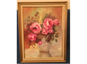 Oil On Canvas Bouquet Of Roses