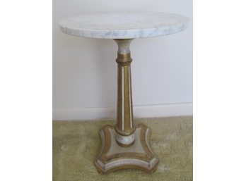 Mid Century Marble Top Accent Table