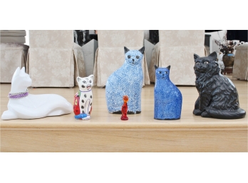 Six Cat Figurines