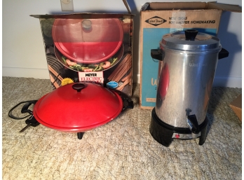 West Bend 36 Cup Automatic Coffee Maker And Meyer Electric Wok