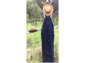 Pair Of Men's Caboose Overalls & Two Straw Hats