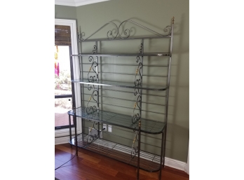 Metal Etager With  Matching Glass Shelves