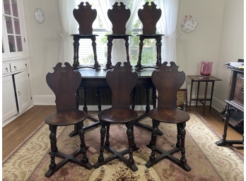 Lifetime Furniture Grand Rapids Bookcase & Chair Co. Carved Walnut Set Of 6 Chairs