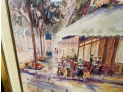 D. Spangler Watercolor/Acrylic 'Cafe De Flore'