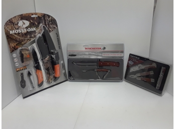 Three Tool Kits/Knife Sets - Sheffield, Windsor And Mossy Oak - Brand New
