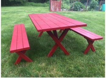 Vintage Picnic Table And Benches 2