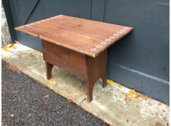Small Wooden Flip Top Table With Interior Storage