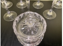 Waterford Lismore Collection Seven Cut Crystal Champagne Flutes And  Lidded Pot