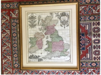 Antique Mattheo Scutter 1730's Map Of The British Isles