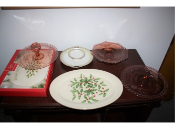 Lenox Holly Berry And Depression Glass
