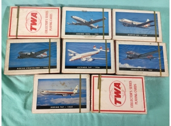 8 Packs TWA Sealed Playing Cards Vintage