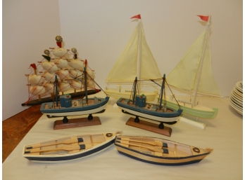Seven Used Small Model Row Boats, Fishing & Sailboats