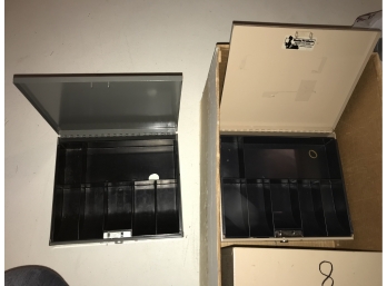 3 Metal Cash Boxes With Keys
